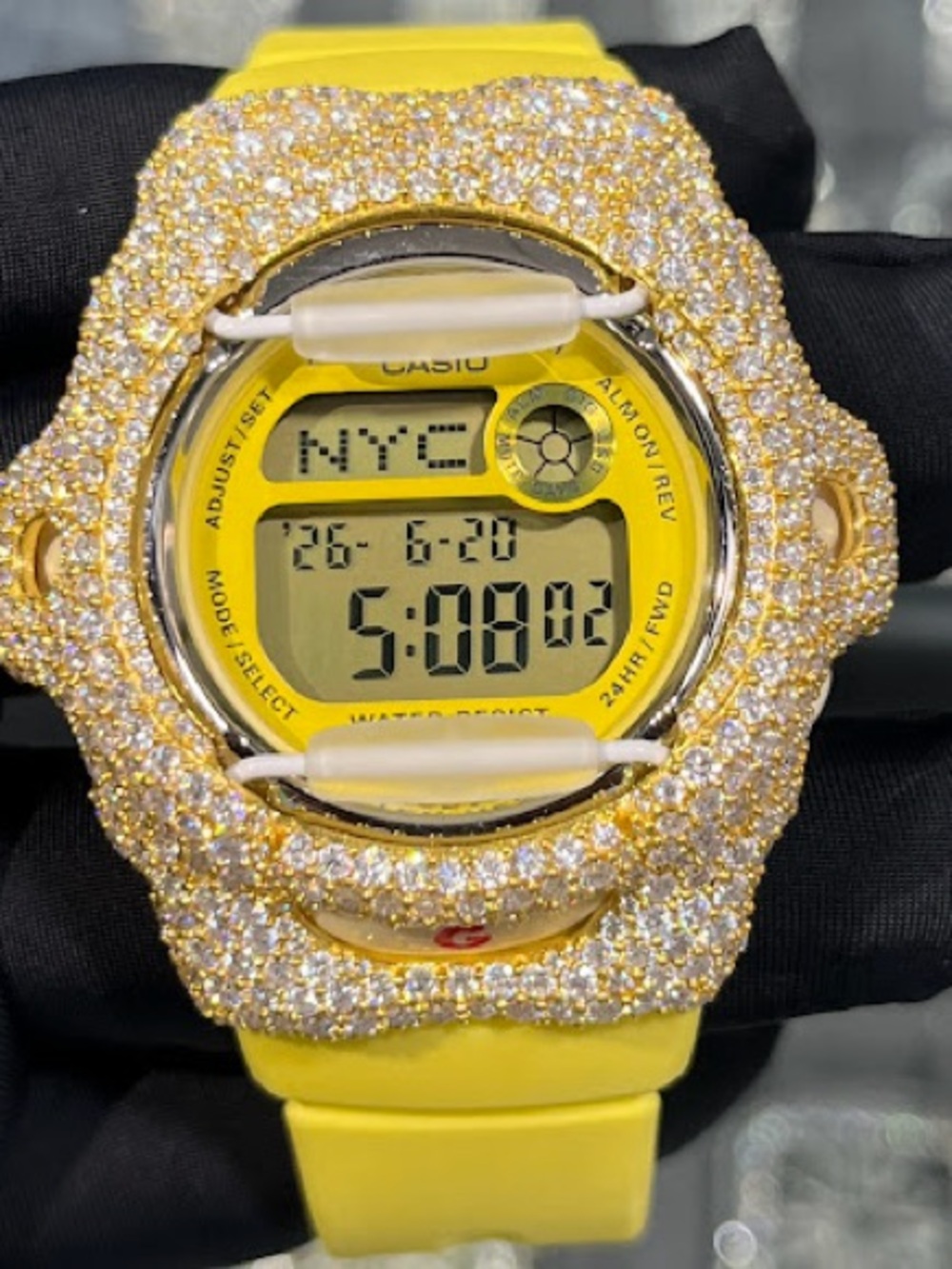 Casio Digital Sports Watch - Yellow with Gold Diamond Case